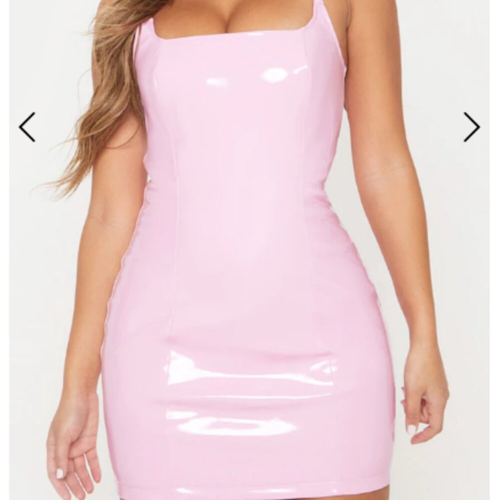 Pink Wetlook Bodycon dress